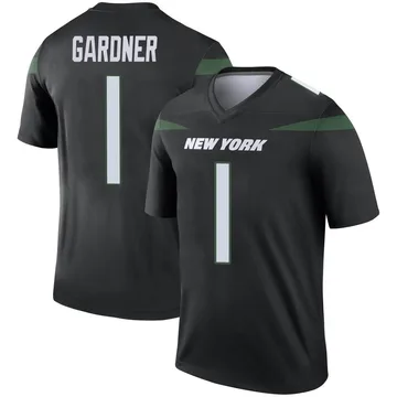 Men's Sauce Gardner New York Jets Legend Black Stealth Color Rush Jersey